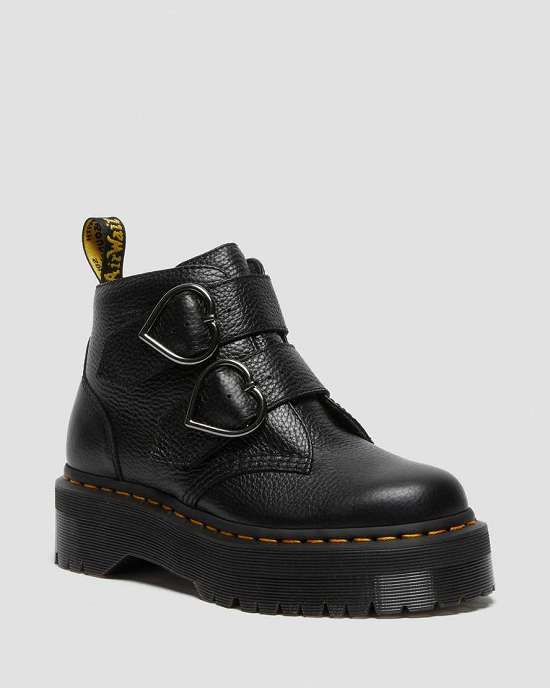 Botas Con Plataforma Dr. Martens Devon Heart Mujer Negros MX-94201